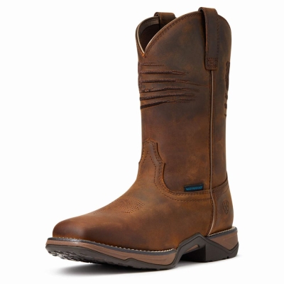 Ariat Anthem Patriot Wasserdichte Westernstiefel Damen Braun | 430PSXKOW