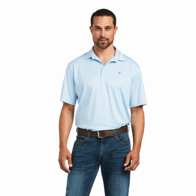 Ariat Charger 2.0 Polo Shirts Herren Blau | 618NMQIGX