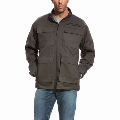 Ariat FR Canvas Stretch Jacke Herren Dunkelgrau | 017KBXLTE