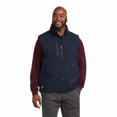 Ariat FR DuraLight Stretch Canvas Jacke Herren Navy | 375RZFLXK