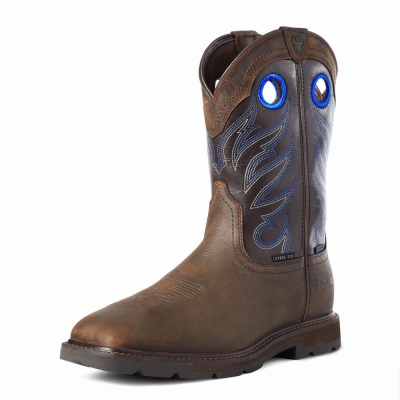 Ariat Groundwork Wasserdichte Steel Kappe Wasserfeste Stiefel Herren Dunkelbraun | 327EQLCZJ