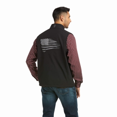 Ariat Logo 2.0 Patriot Softshell Jacke Herren Schwarz | 437AFPOXT