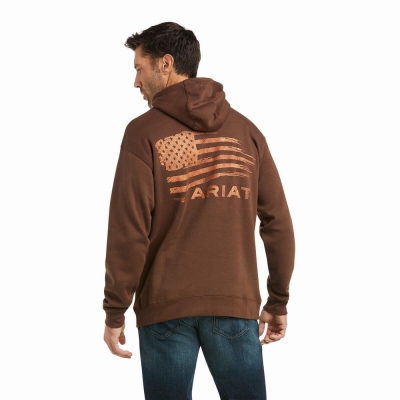 Ariat Patriot 2.0 Hoodie Herren Braun Braun | 382CTWBLN