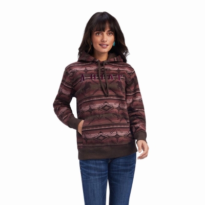 Ariat REAL Allover Print Hoodie Damen Mehrfarbig | 468SHNQVC