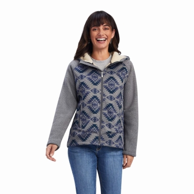 Ariat REAL McCall Full Zip Pullover Damen Grau | 481NBJXTG