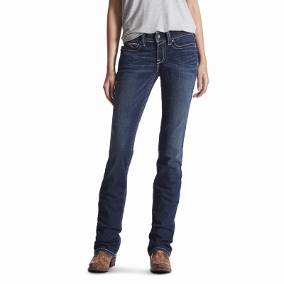 Ariat R.E.A.L. Mid Rise Stretch Icon Straight Jeans Damen Mehrfarbig | 378GVXNRB