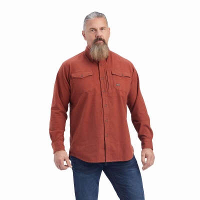 Ariat Rebar Flannel DuraStretch Hemd Herren Rosa | 725FPVZGX