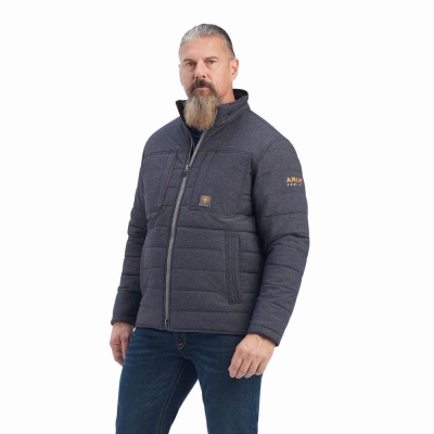 Ariat Rebar Valiant Stretch Canvas Wasser Resistant Insulated Jacke Herren Grau | 290YRZPGK