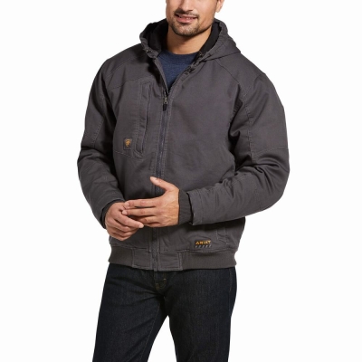 Ariat Rebar Washed DuraCanvas Insulated Jacke Herren Grau | 586COIESY