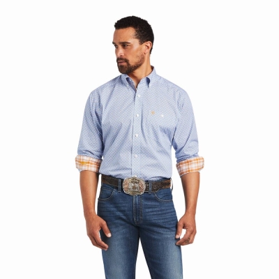 Ariat Relentless Alacrity Stretch Klassische Fit Hemd Herren Blau | 792KMUDZO