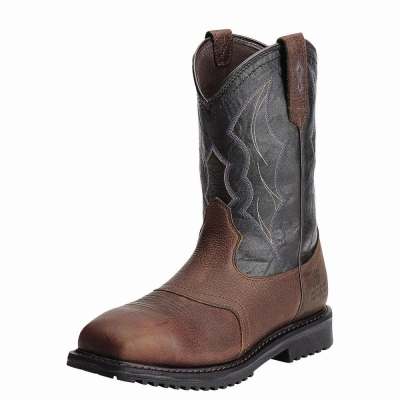 Ariat RigTek Weite Square Kappe Wasserdichte Composite Kappe Wasserfeste Stiefel Herren Braun | 536CBFIHD