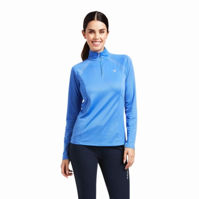 Ariat Sunstopper 2.0 1/4 Zip Oberteile Damen Blau | 107FJPLYK