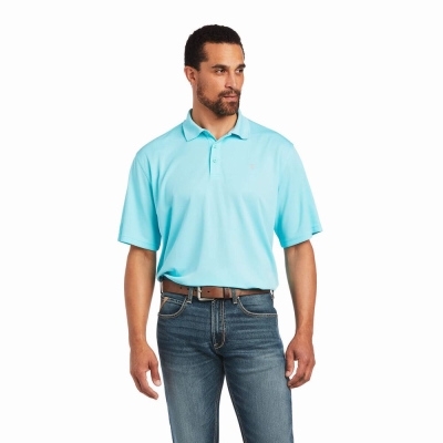 Ariat TEK Polo Shirts Herren Blau | 509TVCQXJ