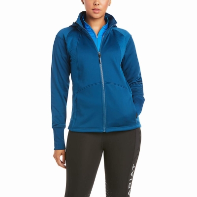 Ariat Wilde Full Zip Hoodie Damen Blau | 089DCXOLH