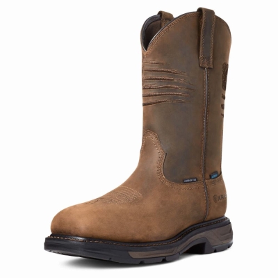 Ariat WorkHog XT Patriot Wasserdichte Carbon Kappe Wasserfeste Stiefel Herren Braun | 740CVOUFN