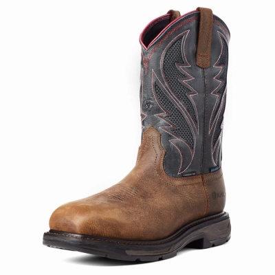 Ariat WorkHog XT VentTEK Wasserdichte Carbon Kappe Wasserfeste Stiefel Herren Braun | 754FHNPXT