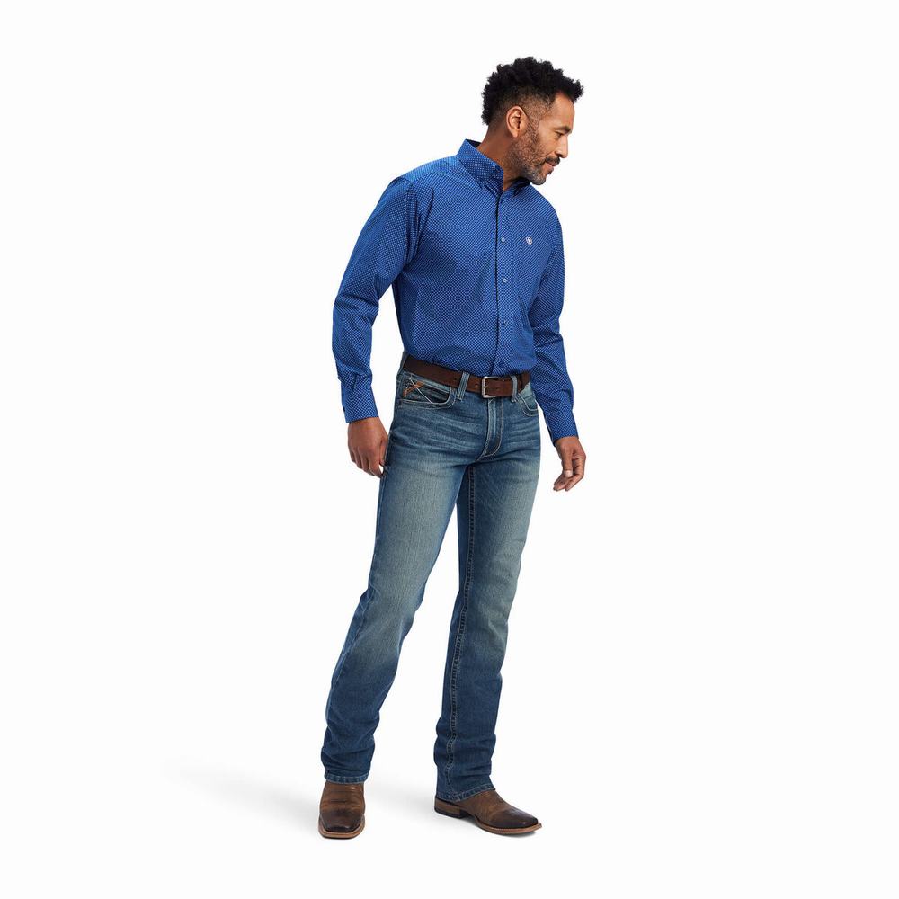 Ariat Benedict Klassische Fit Hemd Herren Blau | 239BDAPRM