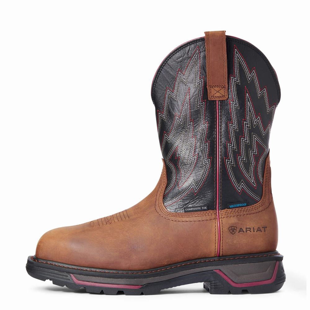 Ariat Big Rig Wasserdichte Composite Kappe Wasserfeste Stiefel Herren Braun | 139GQUSZN