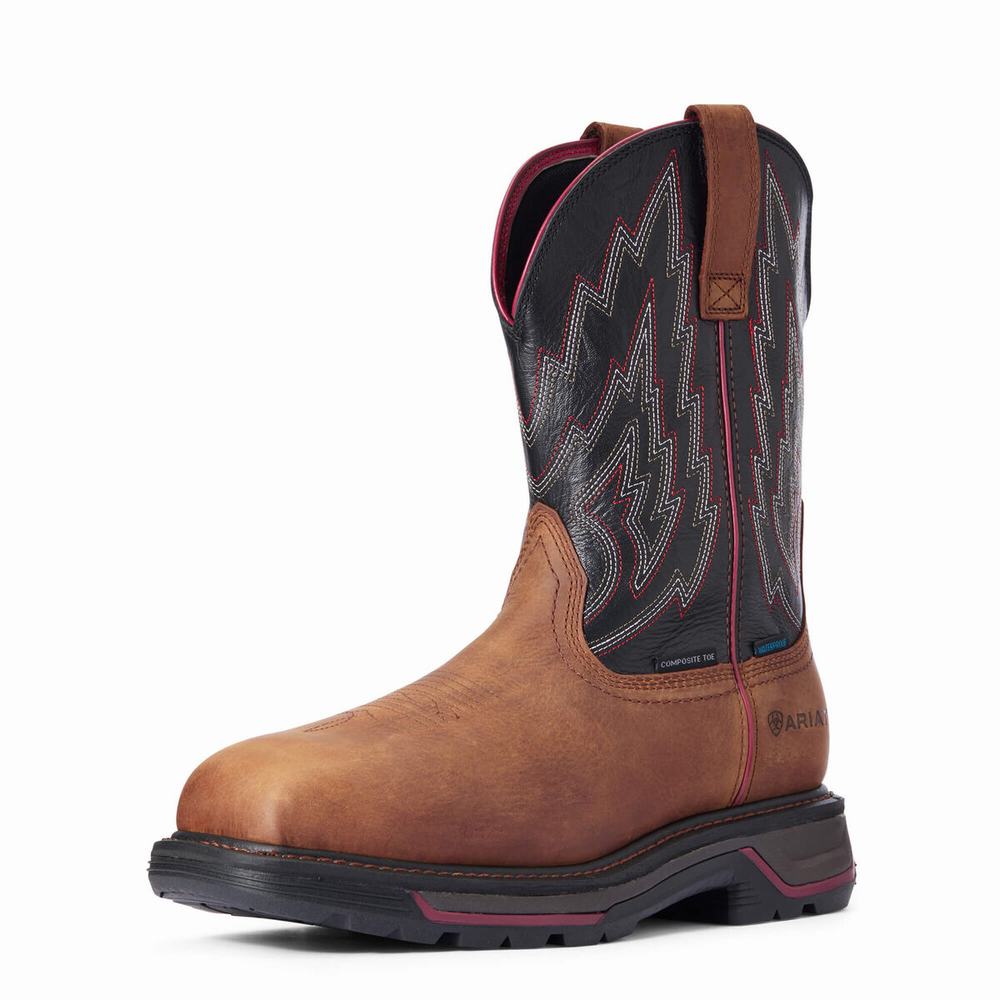 Ariat Big Rig Wasserdichte Composite Kappe Wasserfeste Stiefel Herren Braun | 139GQUSZN