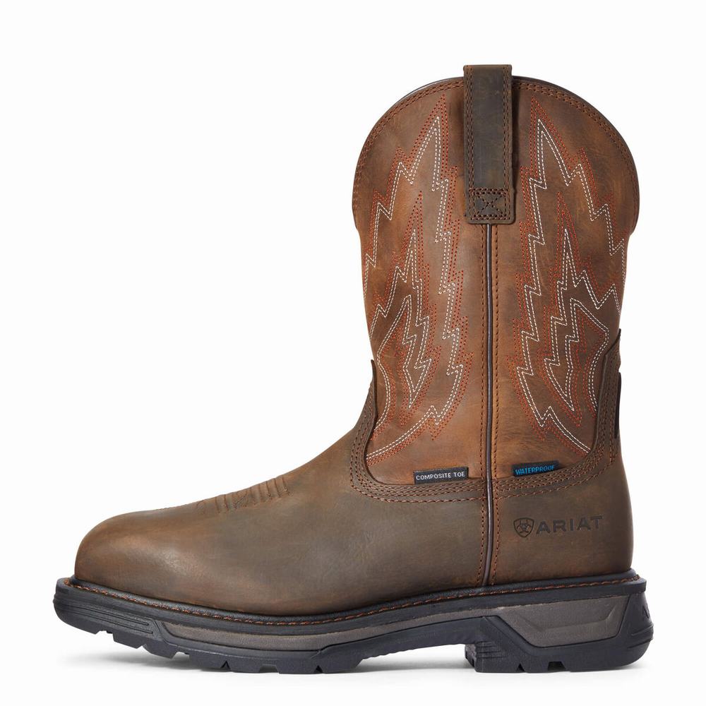 Ariat Big Rig Wasserdichte Composite Kappe Wasserfeste Stiefel Herren Dunkelbraun | 305DAXOZK