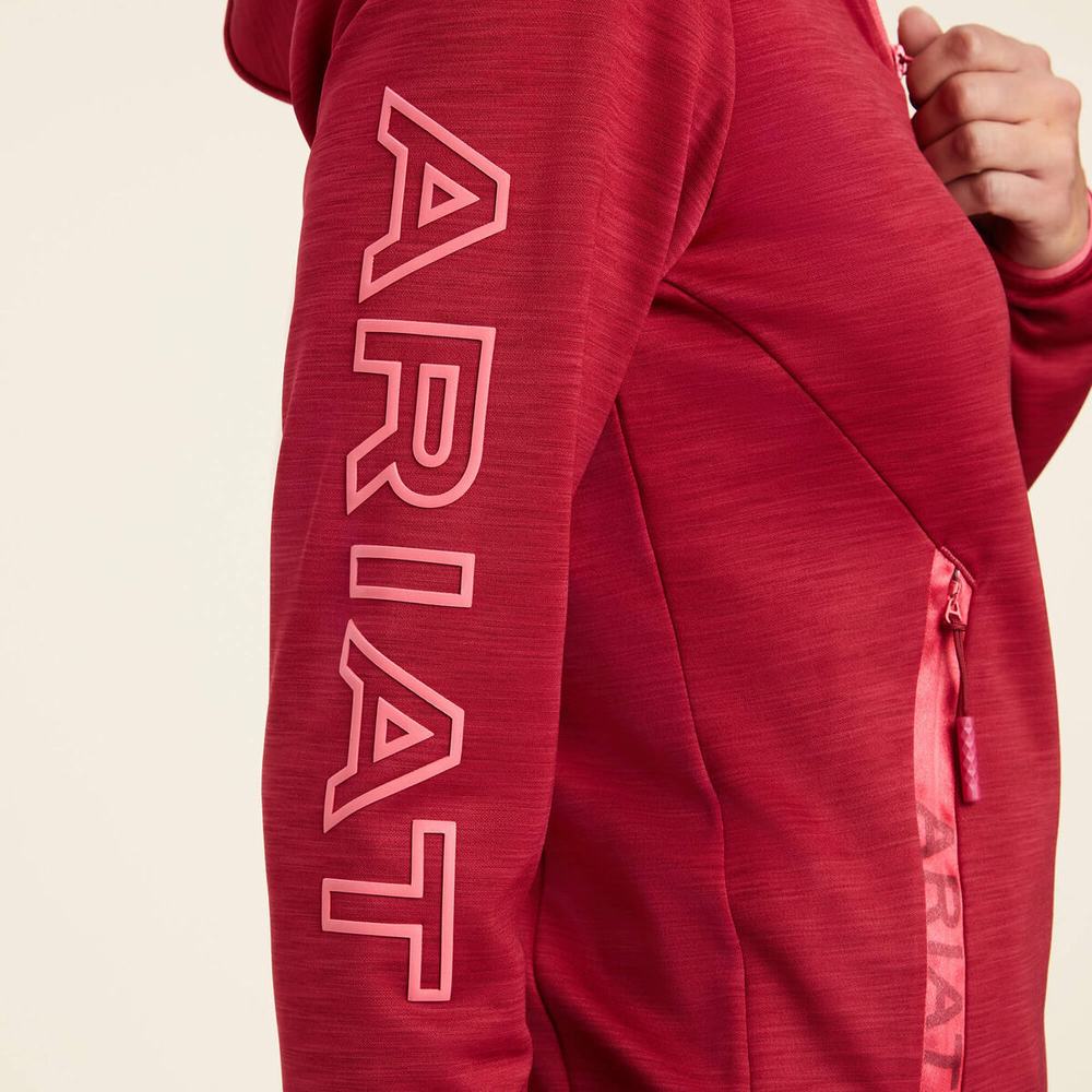 Ariat Byron Full Zip Hoodie Damen Rot | 978HGBVJF