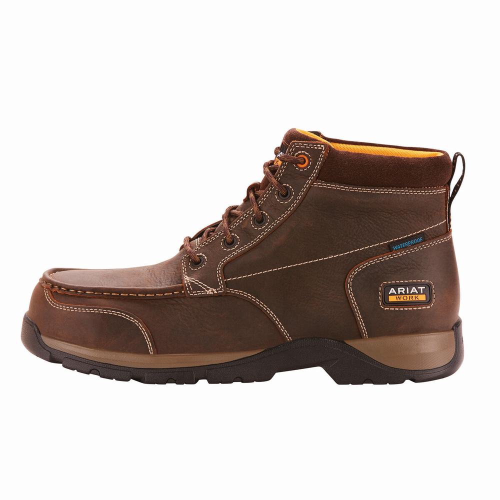 Ariat Edge LTE Chukka Wasserdichte Composite Kappe Wasserfeste Stiefel Herren Dunkelbraun | 218YZSVAC