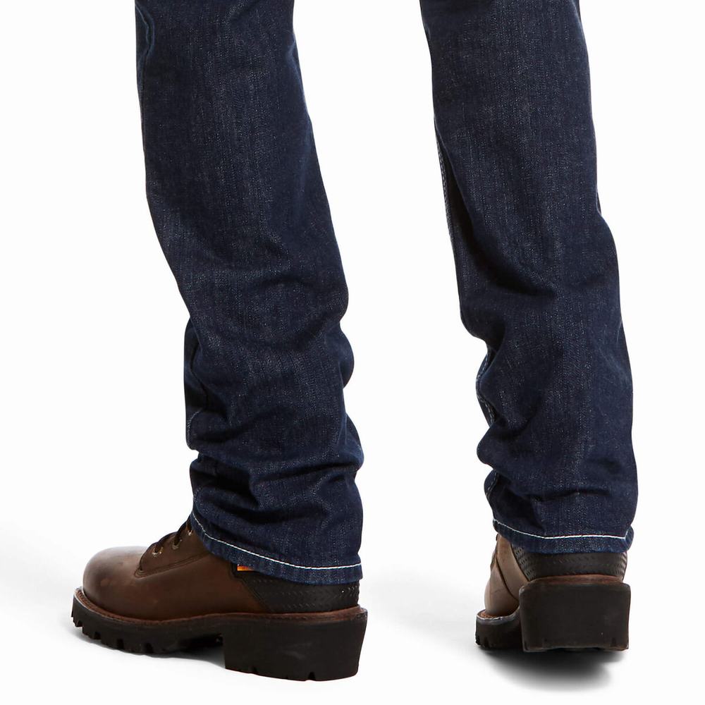 Ariat FR M4 Relaxed DuraStretch Lineup Straight Jeans Herren Platin | 470AIKFEW