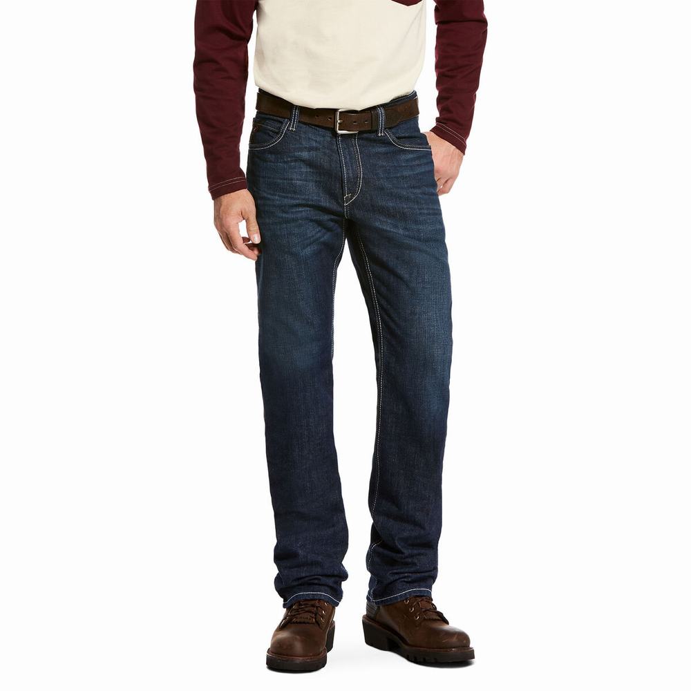 Ariat FR M4 Relaxed DuraStretch Lineup Straight Jeans Herren Platin | 470AIKFEW