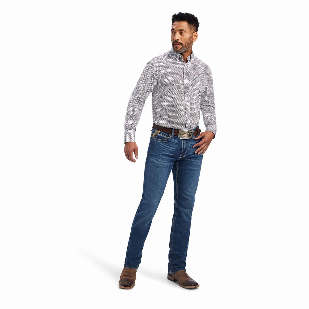 Ariat Finleigh Klassische Fit Hemd Herren Weiß | 109YUNBSO