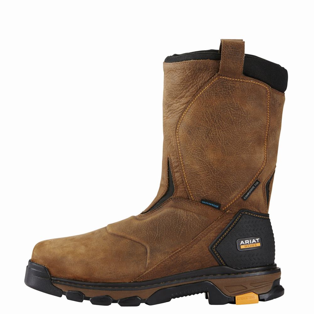 Ariat Intrepid Pull-On Wasserdichte Composite Kappe Wasserfeste Stiefel Herren Braun | 420SJIENO