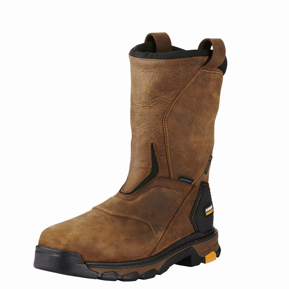 Ariat Intrepid Pull-On Wasserdichte Composite Kappe Wasserfeste Stiefel Herren Braun | 420SJIENO