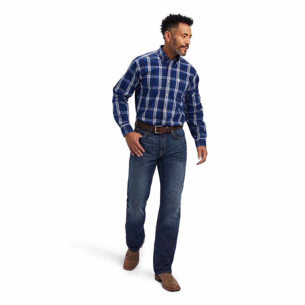 Ariat Pro Series Burke Klassische Fit Hemd Herren Dunkelblau | 924DJMBHI