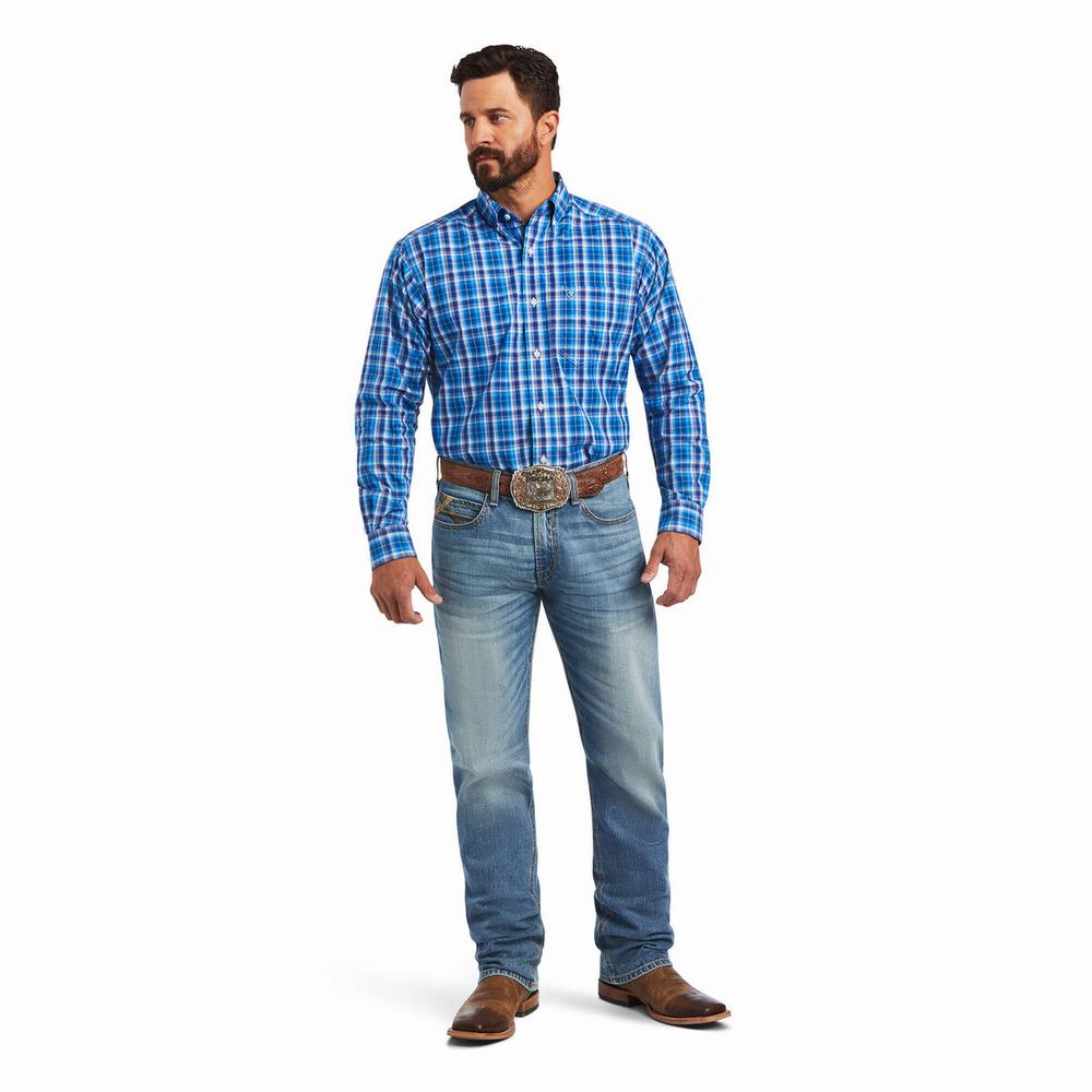 Ariat Pro Series Mason Klassische Fit Hemd Herren Blau | 935DXISWO