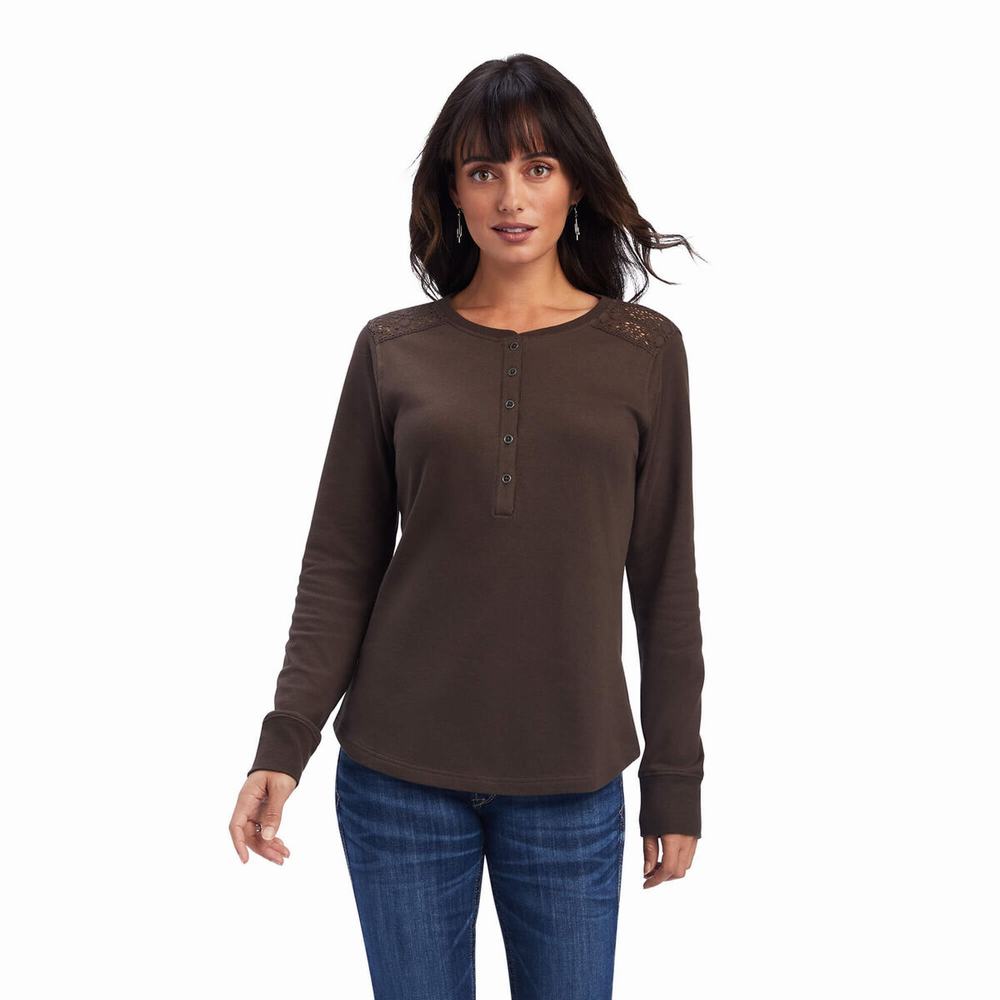 Ariat REAL Henley Oberteile Damen Mehrfarbig | 963ZQBCKT