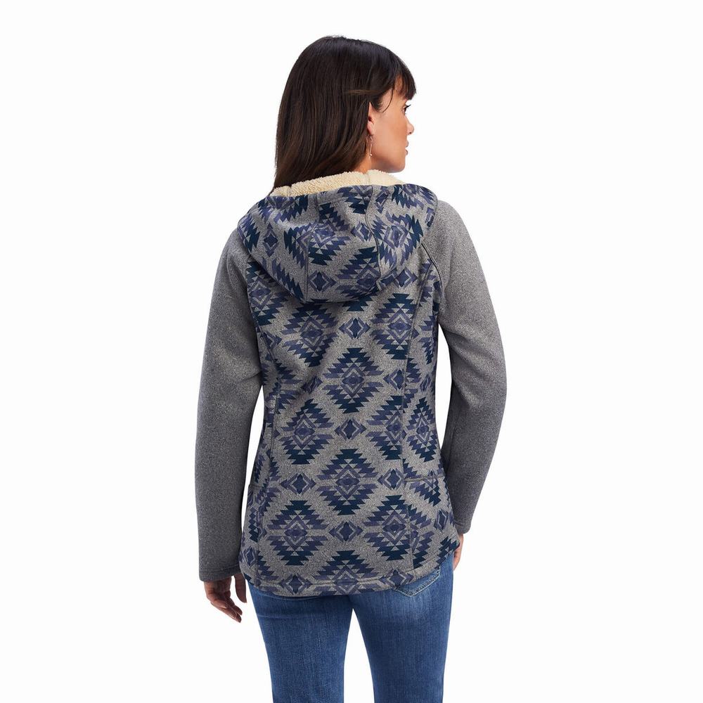 Ariat REAL McCall Full Zip Pullover Damen Grau | 481NBJXTG