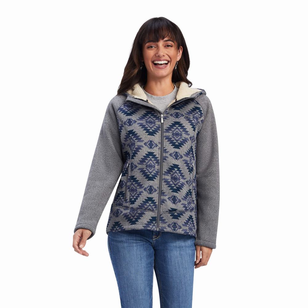 Ariat REAL McCall Full Zip Pullover Damen Grau | 481NBJXTG