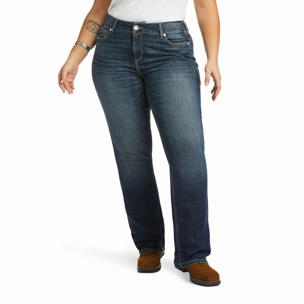 Ariat R.E.A.L. High Rise Destiny Straight Jeans Damen Blau | 026YWFBAP