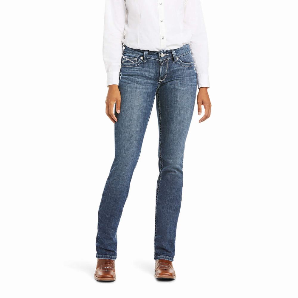 Ariat R.E.A.L. Mid Rise Arrow Gianna Straight Jeans Damen Mehrfarbig | 930LVTEZO