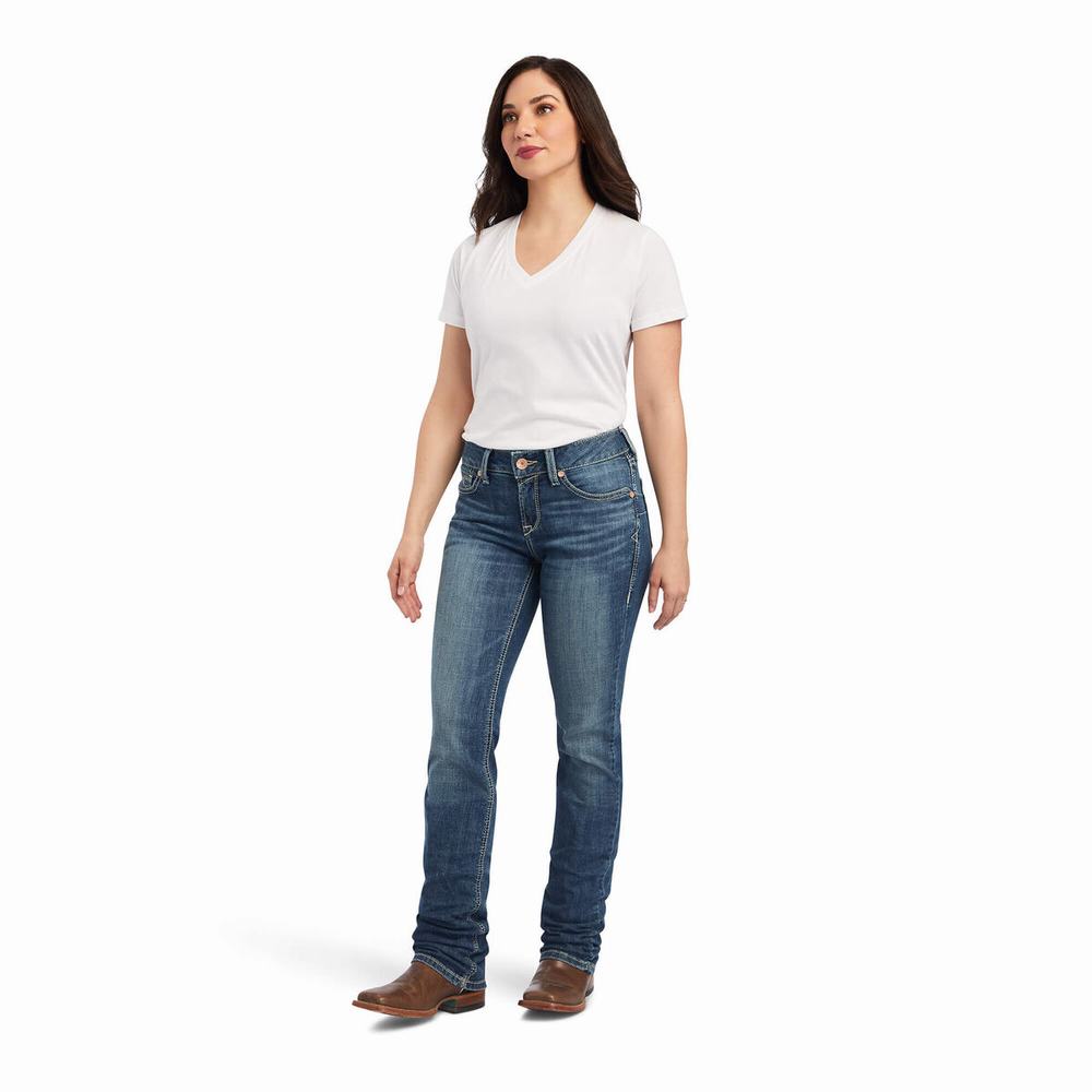 Ariat R.E.A.L. Perfect Rise Daphne Straight Jeans Damen Mehrfarbig | 583BNOZPC