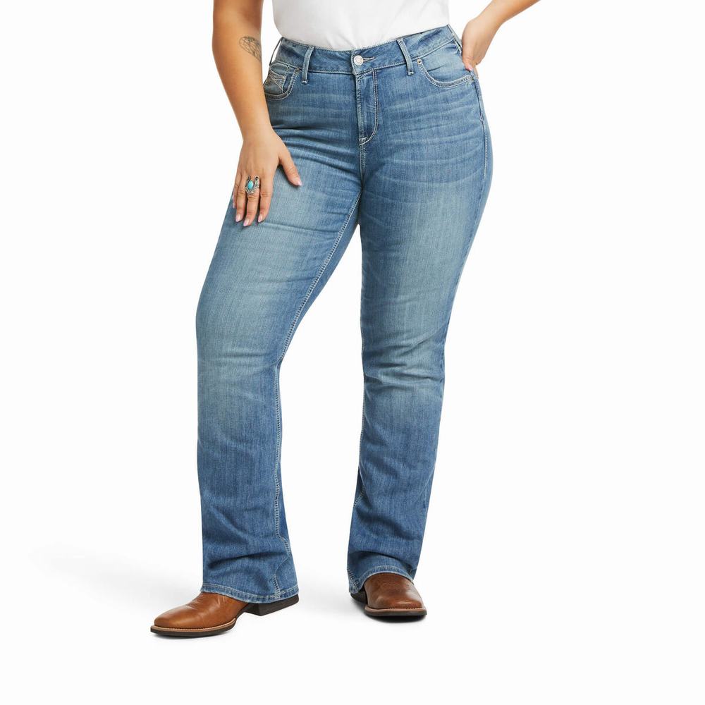 Ariat R.E.A.L. Perfect Rise Karen Straight Jeans Damen Blau | 926WMTUFA