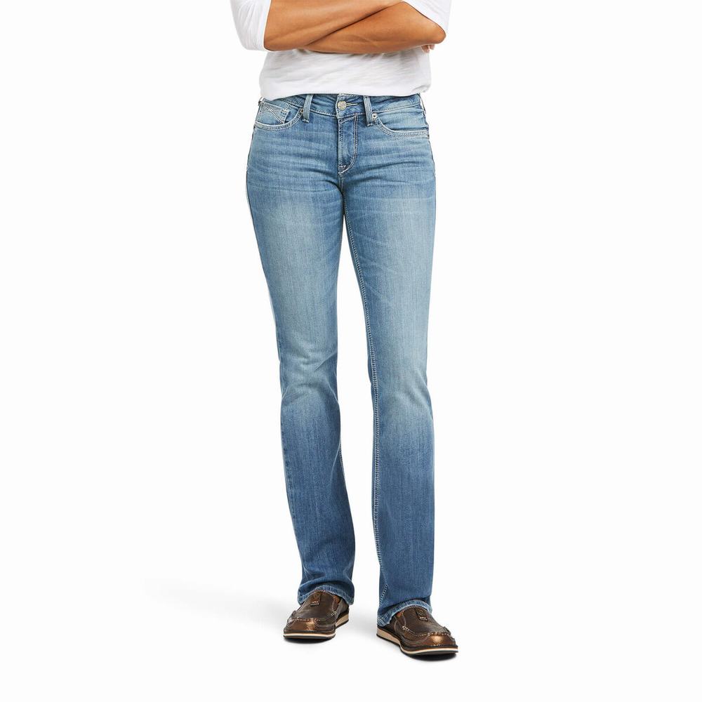 Ariat R.E.A.L. Perfect Rise Karen Straight Jeans Damen Blau | 926WMTUFA