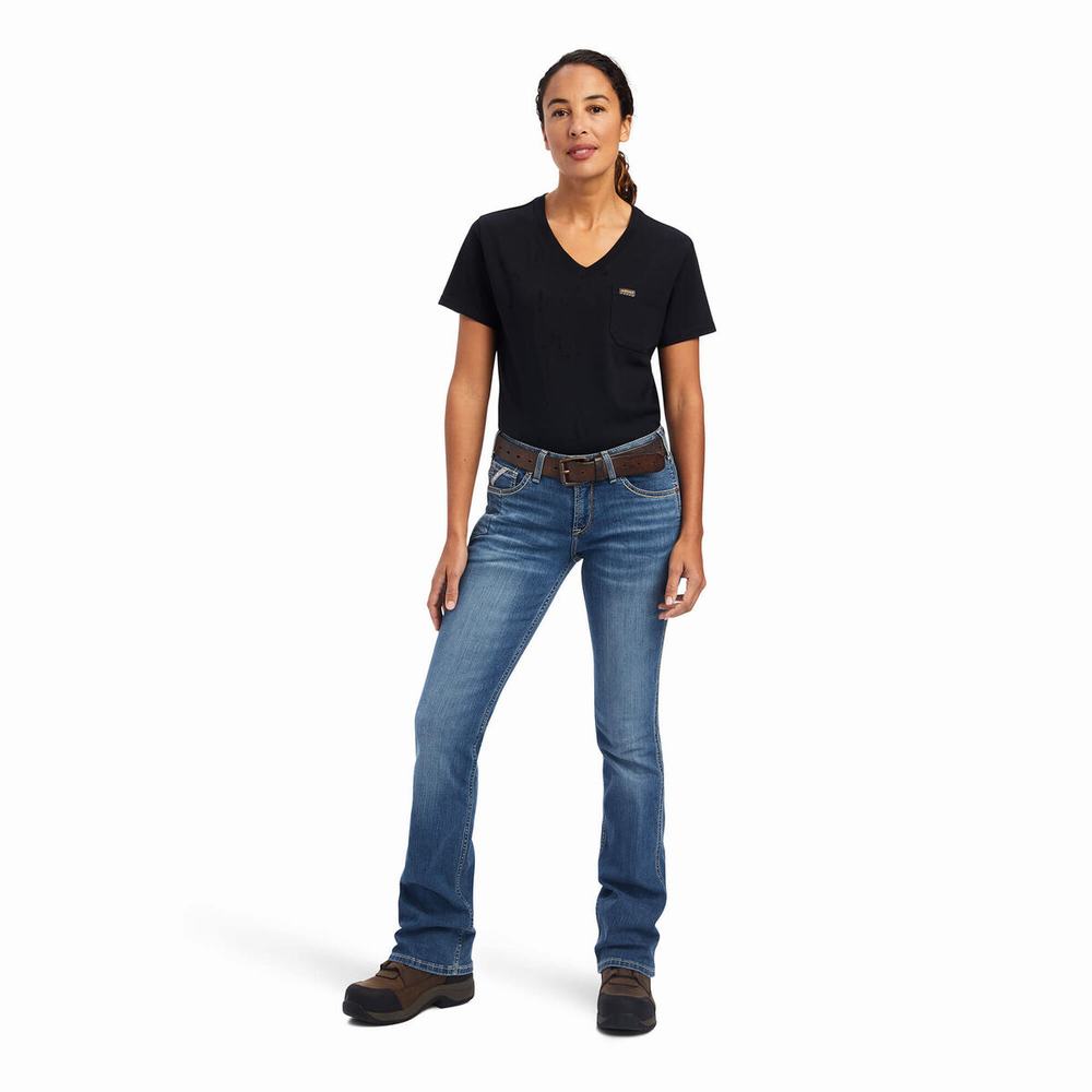 Ariat Rebar Riveter Cut Straight Jeans Damen Mehrfarbig | 758SAXKNG