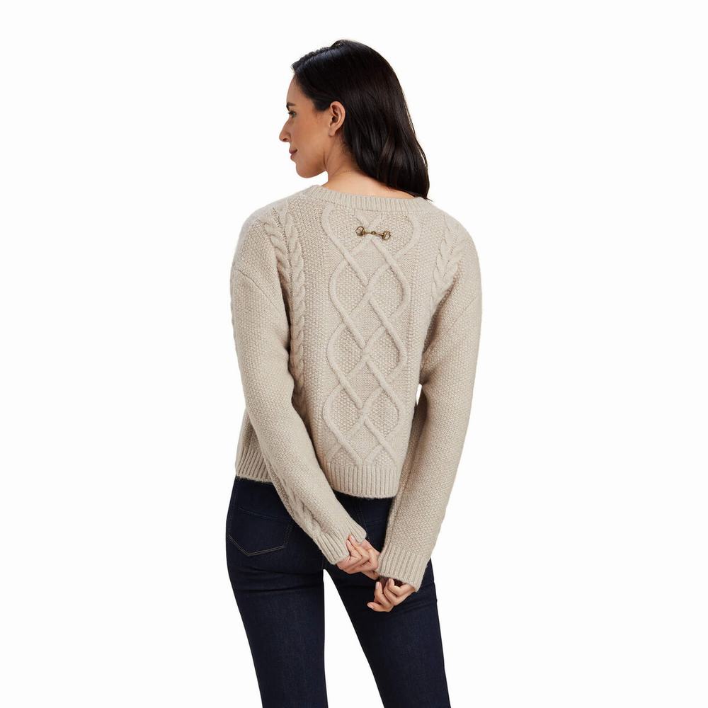 Ariat Winter Quarter Pullover Damen Beige | 578YSXIFL