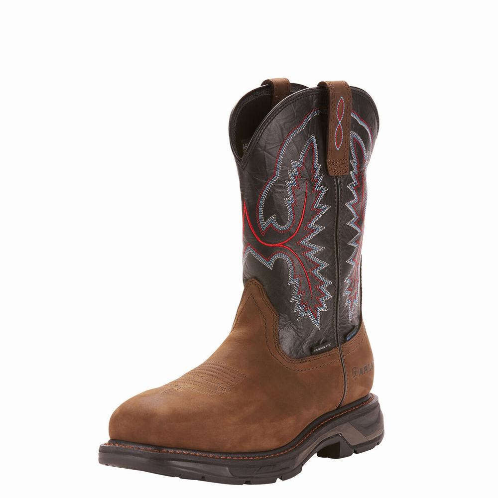 Ariat WorkHog XT Wasserdichte Carbon Kappe Wasserfeste Stiefel Herren Braun | 485KRLZCV